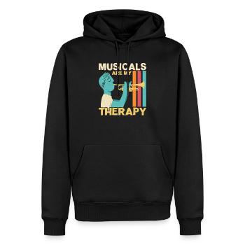 Musicals sind mein Therapiemusiker Musikliebhaber - Männer Premium Bio Hoodie - Schwarz - Vorne - Nico (187cm)