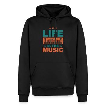 Das Leben ist die Musik Musiker Musik Liebhaber Musical - Männer Premium Bio Hoodie - Schwarz - Vorne - Nico (187cm)