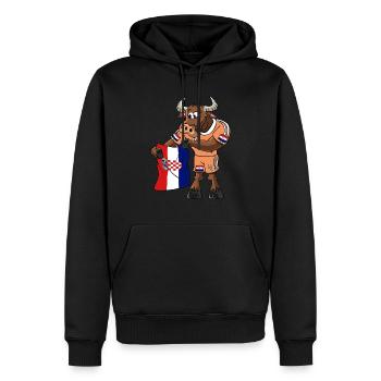 Ventilateur croate Taureau - Sweat à capuche Premium bio Homme - noir - Devant - Nico (187cm)