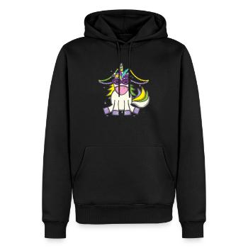 Unicorn Lover Mardi Gras Nouvelle-Orléans Louisiane - Sweat à capuche Premium bio Homme - noir - Devant - Nico (187cm)