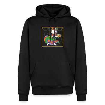 Unicorn Lover Mardi Gras Nouvelle-Orléans Louisiane - Sweat à capuche Premium bio Homme - noir - Devant - Nico (187cm)