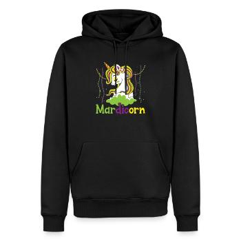 Célébration de Mardi Gras de l’amoureux de la licorne Mardicorn - Sweat à capuche Premium bio Homme - noir - Devant - Nico (187cm)