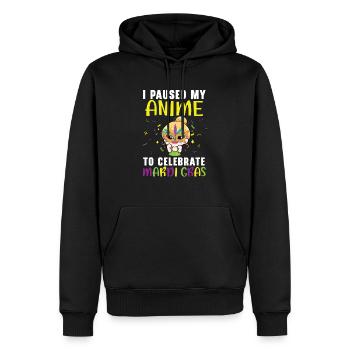 J’ai mis mon anime en pause pour célébrer le défilé de Mardi Gras - Sweat à capuche Premium bio Homme - noir - Devant - Nico (187cm)