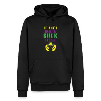Ça ne va pas se sucer Écrevisses Mardi Gras - Sweat à capuche Premium bio Homme - noir - Devant - Nico (187cm)