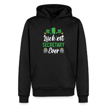 Glücklichste Sekretärin aller Zeiten St. Patrick's Saint Pattys - Männer Premium Bio Hoodie - Schwarz - Vorne - Nico (187cm)