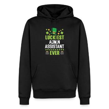 Luckiest Admin Assistant Ever St. Patrick's Day - Men’s Premium Organic Hoodie - black - Front - Nico (187cm)