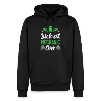 Der glücklichste Mechaniker aller Zeiten St. Patrick's Day - Männer Premium Bio Hoodie - Schwarz - Vorne - Nico (187cm)