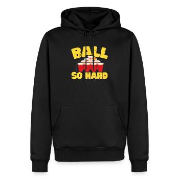 Ball So Hard Alcohol Drinking Game Beer Pong - Sweat à capuche Premium bio Homme - noir - Devant - Nico (187cm)
