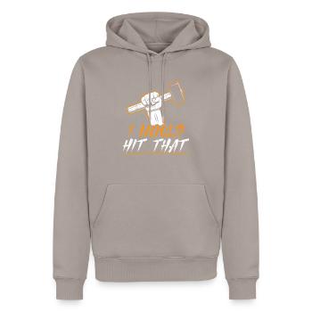 I Would Hit That Metalsmith Forging Blacksmith - Men’s Premium Organic Hoodie - taupe - Front - Nico (187cm)