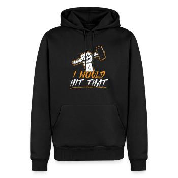 Ich würde diesen Metallschmied schlagen, der einen Schmied schmiedet - Männer Premium Bio Hoodie - Schwarz - Vorne - Nico (187cm)
