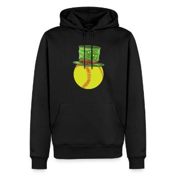 Softballspieler Sport St. Patrick's Saint Pattys - Männer Premium Bio Hoodie - Schwarz - Vorne - Nico (187cm)