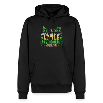 Il ou elle que sera notre petit lutin - Sweat à capuche Premium bio Homme - noir - Devant - Nico (187cm)