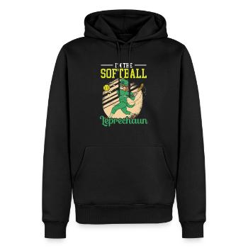 Ich bin der Softball-Kobold St. Patrick's Day - Männer Premium Bio Hoodie - Schwarz - Vorne - Nico (187cm)