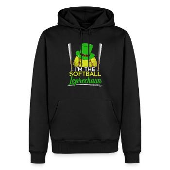 Ich bin der Softball-Kobold St. Patrick's Day - Männer Premium Bio Hoodie - Schwarz - Vorne - Nico (187cm)