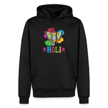 Radha Krishna Hindouisme Hindu Holi Festival - Sweat à capuche Premium bio Homme - noir - Devant - Nico (187cm)