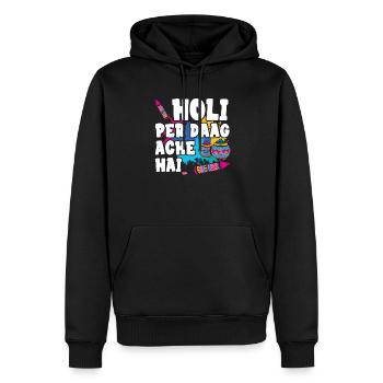 Radha Krishna Hindouisme Hindu Holi Festival - Sweat à capuche Premium bio Homme - noir - Devant - Nico (187cm)