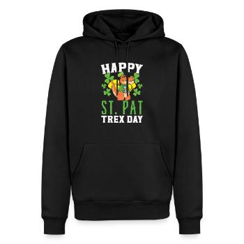 Happy St. Pat Trex Day Saint Patrick Dinosaur - Men’s Premium Organic Hoodie - black - Front - Nico (187cm)