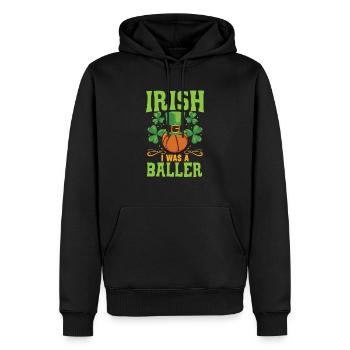 Irlandais J’étais un joueur de basket-ball Saint-Patrick - Sweat à capuche Premium bio Homme - noir - Devant - Nico (187cm)