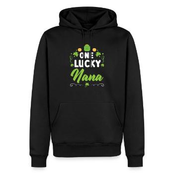 Ein glücklicher Nana Oma Granny St. Patricks Tag - Männer Premium Bio Hoodie - Schwarz - Vorne - Nico (187cm)