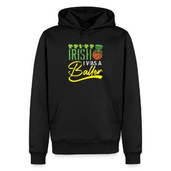 Irlandais J’étais un joueur de basket-ball Saint-Patrick - Sweat à capuche Premium bio Homme - noir - Devant - Nico (187cm)