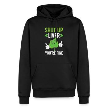 Tais-toi foie tu vas bien Saint-Patrick - Sweat à capuche Premium bio Homme - noir - Devant - Nico (187cm)