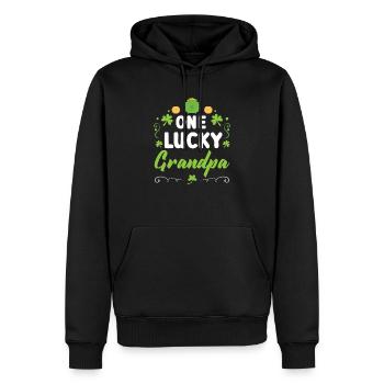 Un grand-père irlandais chanceux : St. Patrick - Sweat à capuche Premium bio Homme - noir - Devant - Nico (187cm)