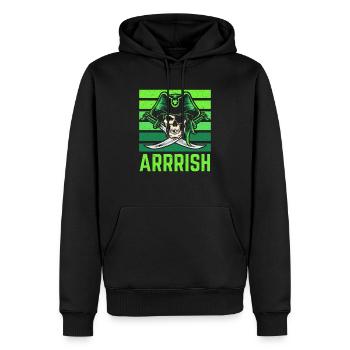 Shenanigan St. Patricks Day Irischer Pirat Kleeblatt - Männer Premium Bio Hoodie - Schwarz - Vorne - Nico (187cm)