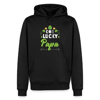 Un papa chanceux papa irlandais, le père de la Saint-Patrick - Sweat à capuche Premium bio Homme - noir - Devant - Nico (187cm)