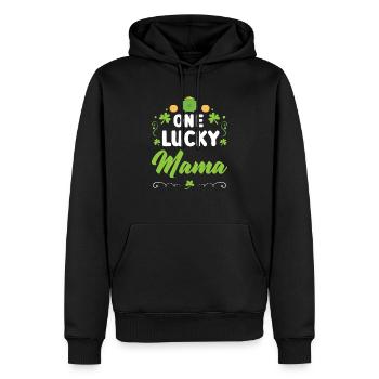 Une maman irlandaise chanceuse Mère Saint-Patrick - Sweat à capuche Premium bio Homme - noir - Devant - Nico (187cm)