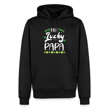 Un papa chanceux papa irlandais, le père de la Saint-Patrick - Sweat à capuche Premium bio Homme - noir - Devant - Nico (187cm)