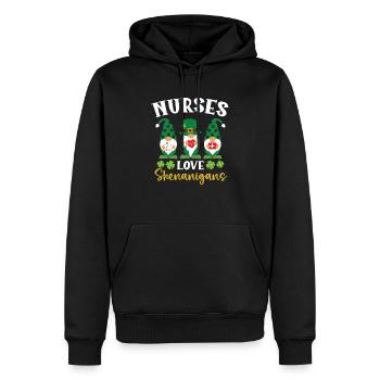 Les infirmières adorent les manigances de la Saint-Patrick irlandaise - Sweat à capuche Premium bio Homme - noir - Devant - Nico (187cm)