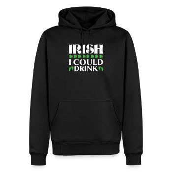 Annonce de la fierté irlandaise Fête de la Saint-Patrick - Sweat à capuche Premium bio Homme - noir - Devant - Nico (187cm)