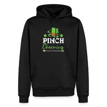 Pincée Charming Shamrock St. Patricks Day Irlandais - Sweat à capuche Premium bio Homme - noir - Devant - Nico (187cm)