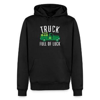 Camion plein de chance Shamrock St. Patricks Day Irish - Sweat à capuche Premium bio Homme - noir - Devant - Nico (187cm)