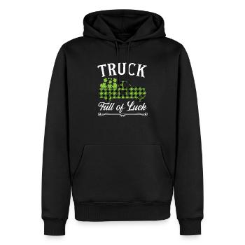Camion plein de chance Shamrock St. Patricks Day Irish - Sweat à capuche Premium bio Homme - noir - Devant - Nico (187cm)