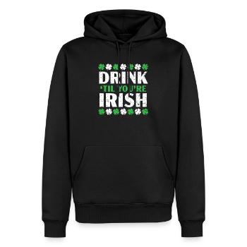 Trinken Sie, bis Sie irisches Bier sind Saint Patrick's Day - Männer Premium Bio Hoodie - Schwarz - Vorne - Nico (187cm)