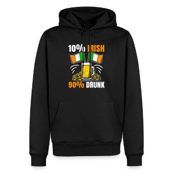 10% Irisch 90% Betrunkenes Bier Saint Patrick's Day - Männer Premium Bio Hoodie - Schwarz - Vorne - Nico (187cm)