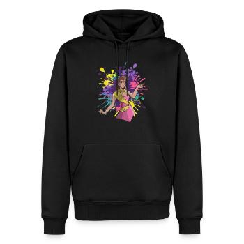 Radha Krishna Hindouisme Hindu Holi Festival - Sweat à capuche Premium bio Homme - noir - Devant - Nico (187cm)