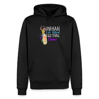 Festival indien Holi Festival Danse bouddhiste hindou - Sweat à capuche Premium bio Homme - noir - Devant - Nico (187cm)