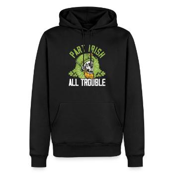 Teil Irish All Trouble Shamrock St. Patricks Day - Männer Premium Bio Hoodie - Schwarz - Vorne - Nico (187cm)