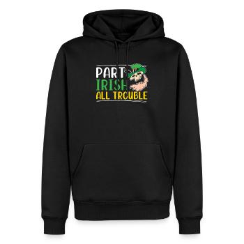 Teil Irish All Trouble Shamrock St. Patricks Day - Männer Premium Bio Hoodie - Schwarz - Vorne - Nico (187cm)