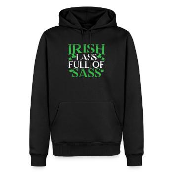 Irish Lass Full Of Sass Shamrock St. Patricks Day - Men’s Premium Organic Hoodie - black - Front - Nico (187cm)