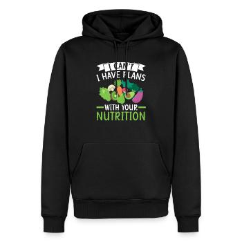 Je ne peux pas avoir de plans avec votre diététiste en nutrition - Sweat à capuche Premium bio Homme - noir - Devant - Nico (187cm)