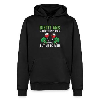 Les diététiciens ne se plaignent pas mais nous buvons du vin - Sweat à capuche Premium bio Homme - noir - Devant - Nico (187cm)