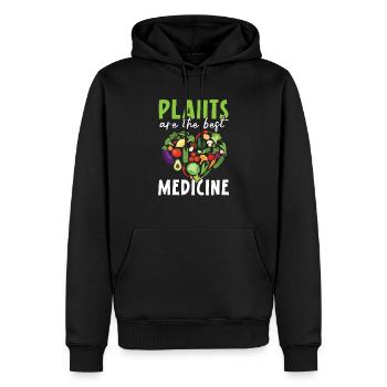 Plants Are The Best Medicine Nutritionist - Men’s Premium Organic Hoodie - black - Front - Nico (187cm)