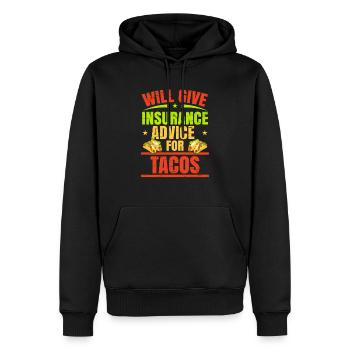 Donnera des conseils d’assurance pour le travail de tacos - Sweat à capuche Premium bio Homme - noir - Devant - Nico (187cm)
