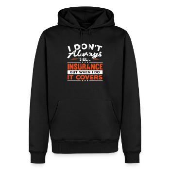 Je ne vends pas toujours une profession d’emploi en assurance - Sweat à capuche Premium bio Homme - noir - Devant - Nico (187cm)