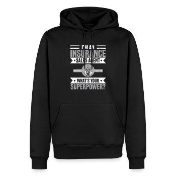 Ich bin ein Versicherungskaufmann Beruf Job - Männer Premium Bio Hoodie - Schwarz - Vorne - Nico (187cm)