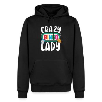 Crazy Bingo Lady Bingo Player Casino Lottery - Sweat à capuche Premium bio Homme - noir - Devant - Nico (187cm)