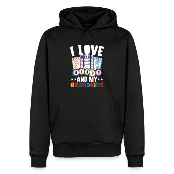 J’adore le bingo et mes petits-enfants Casino Bingo Grand-mère - Sweat à capuche Premium bio Homme - noir - Devant - Nico (187cm)
